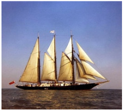 The STS Sir Winston Churchill in 1984, then a schooner, now a private charter yacht. Credit: Photograph by Tunde Balogun