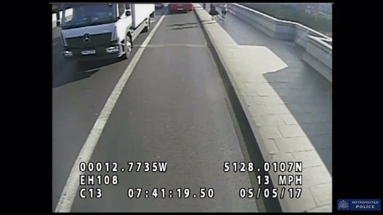 Still showing the moment the Putney Pusher shoved woman into the path of a bus