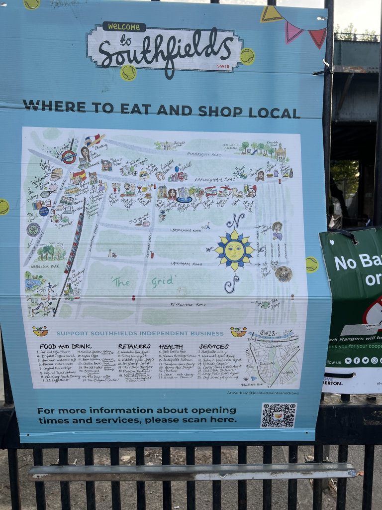 The Southfields shop map