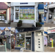 Collage of Southfields shopfronts dressed for Wimbledon