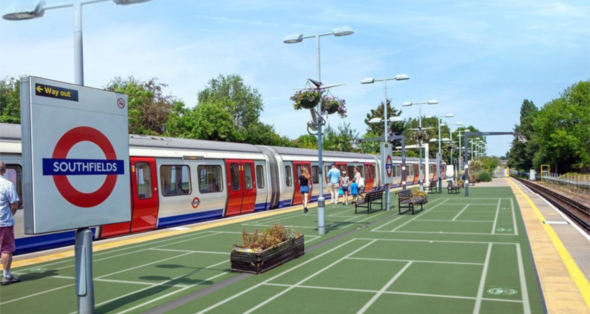 Southfields Tube station during Wimbledon