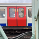 A District Line train crossing the Thames over Putney bridge
