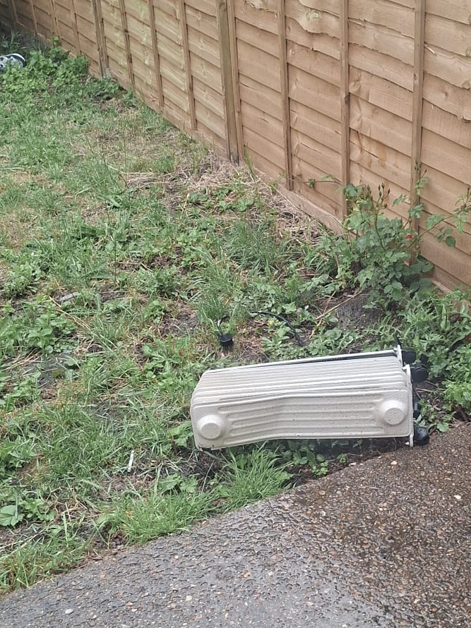 Radiator thrown from above at Fownes Street