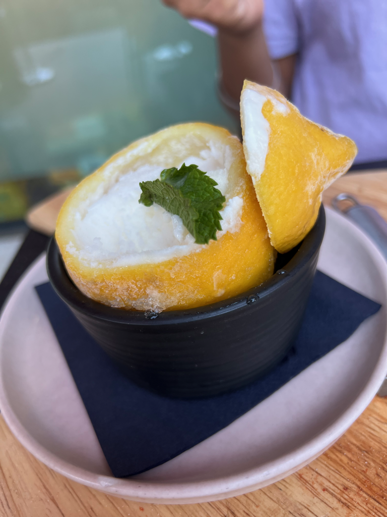 Lemon sorbet at Regine Pizzeria