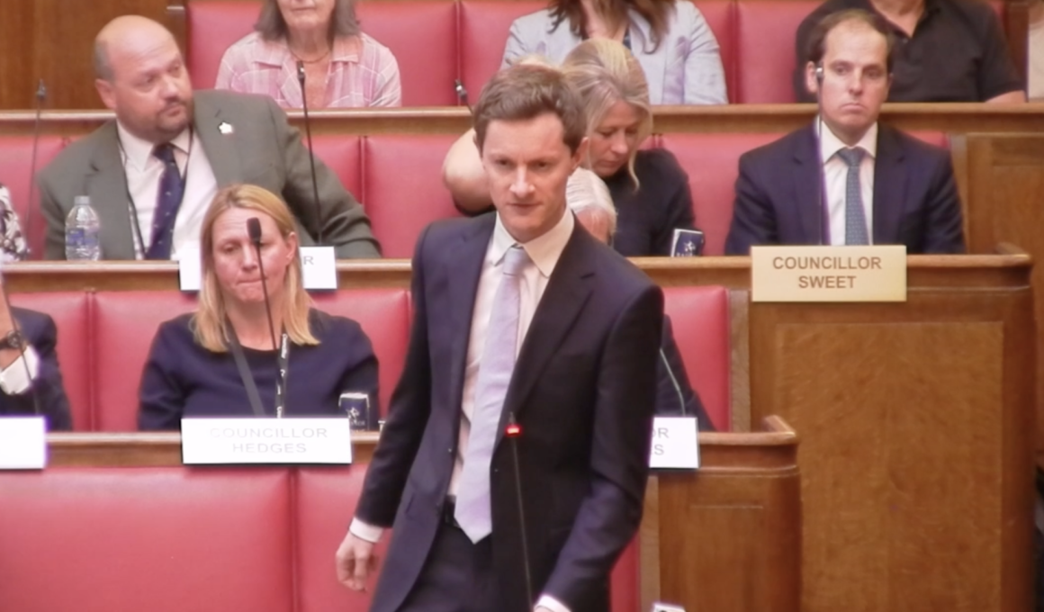 Aled Richard-Jones in Wandsworth Council chamber.