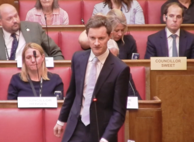 Aled Richard-Jones in Wandsworth Council chamber.