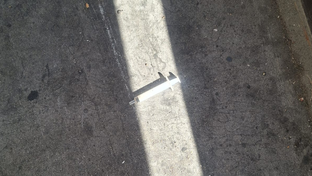 Needle left outside Fownes Street residence