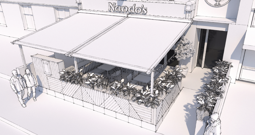 Proposed new awning for Nando's on Upper Richmond Road