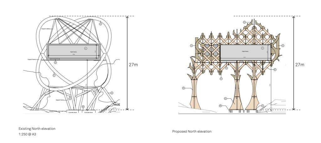 Proposed new design of the Wandsworth roundabout advertising structure