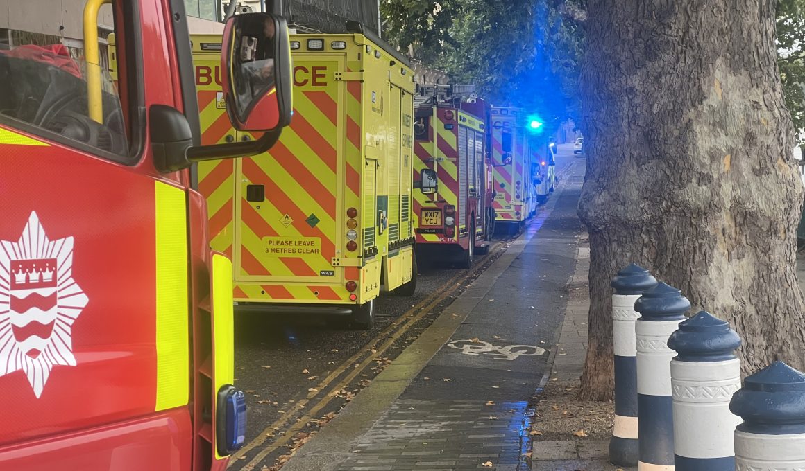 Emergency vehicles at Putney Pier