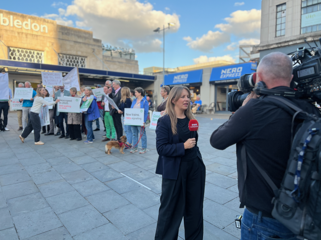 BBC London at the Fix the District protest, September 2026