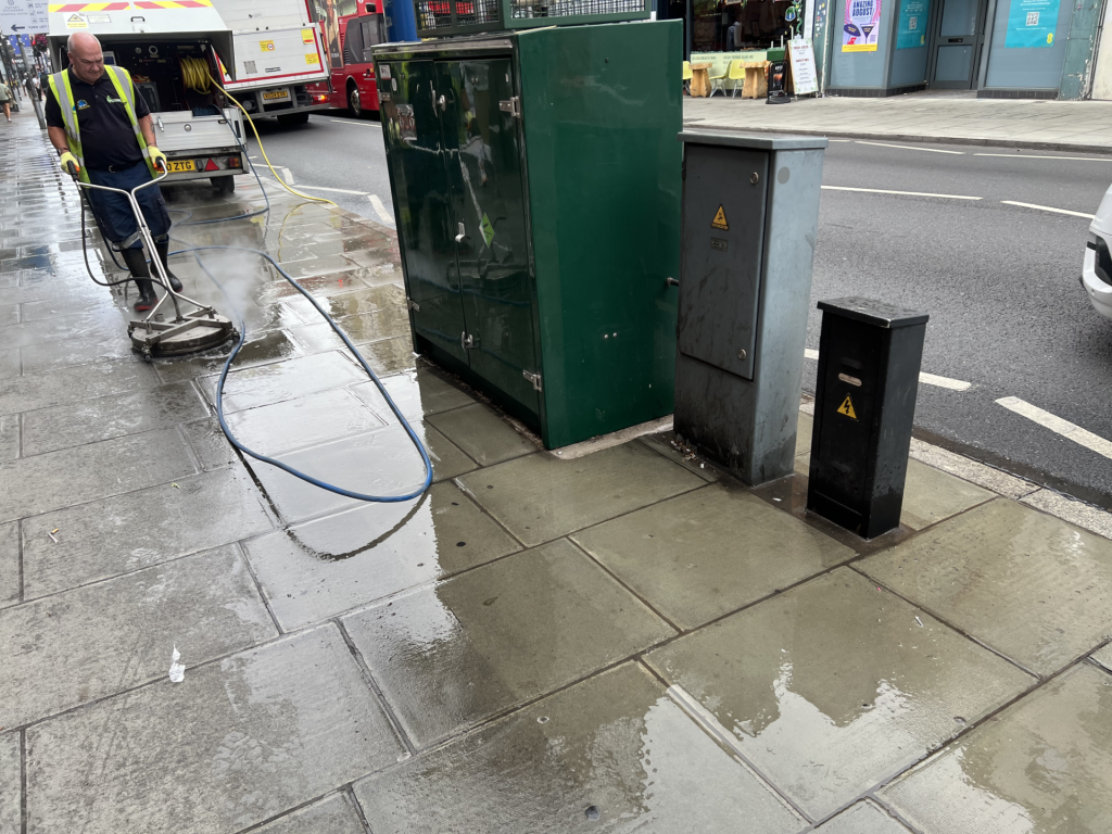 Street cleaning on Putney High Street
