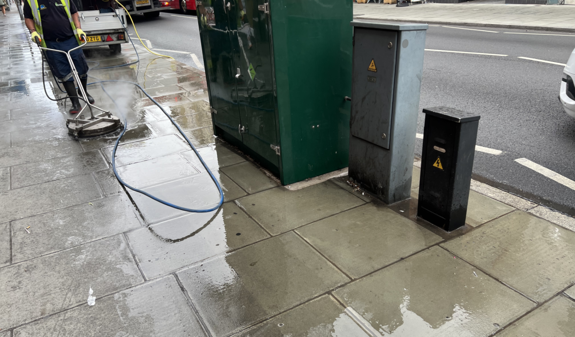 Street cleaning on Putney High Street