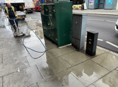 Street cleaning on Putney High Street