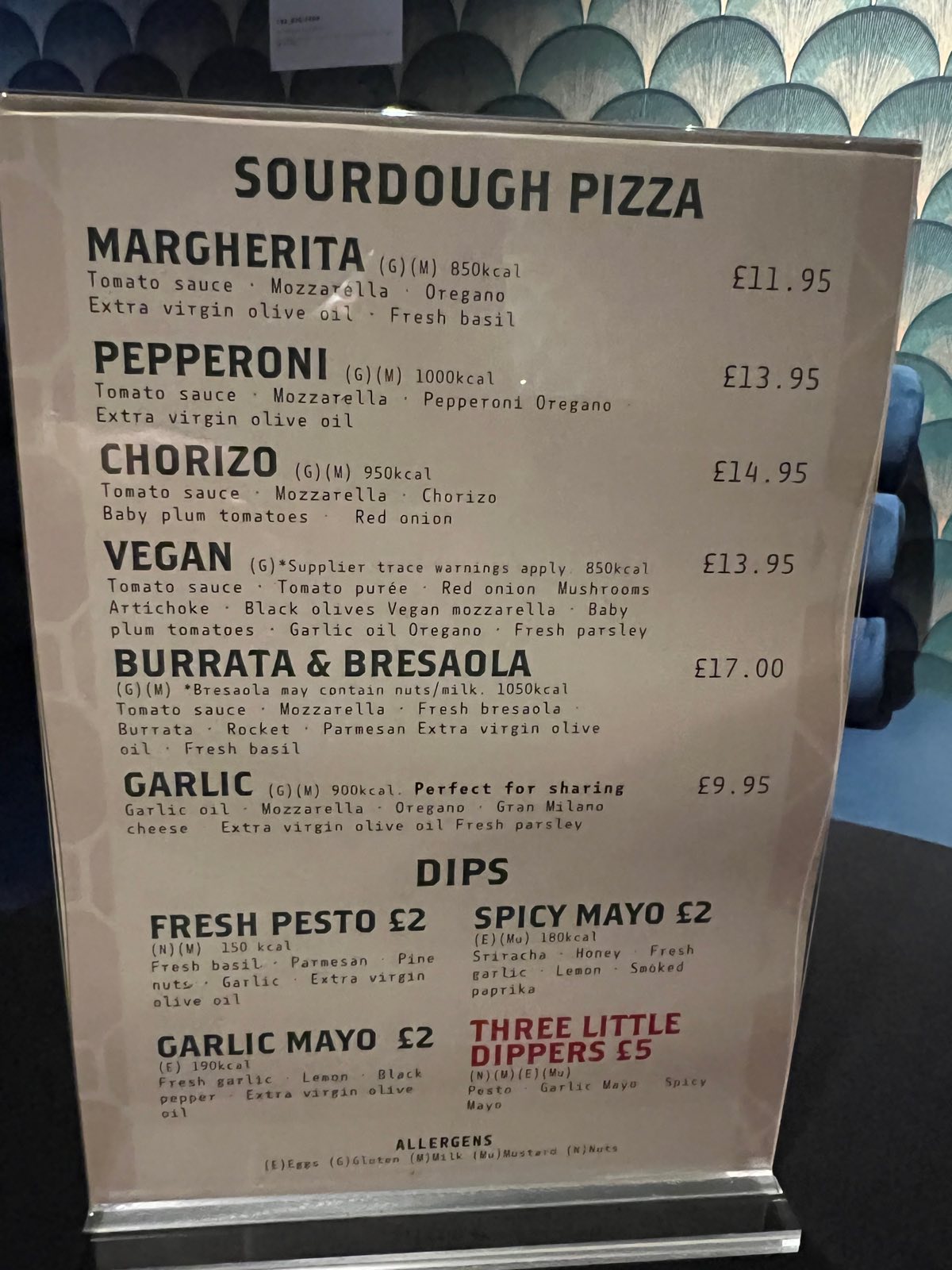 The Annie's Room pizza menu