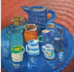 Work shown in the leaflet by Sally Scott, Christine Savage and Gilbert Whyman