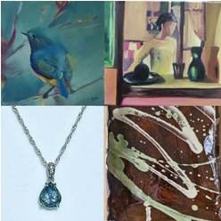 Work shown in the leaflet by Angela Reddin, Christelle Escoffier, Stephanie Marinosci and Emma Toumi