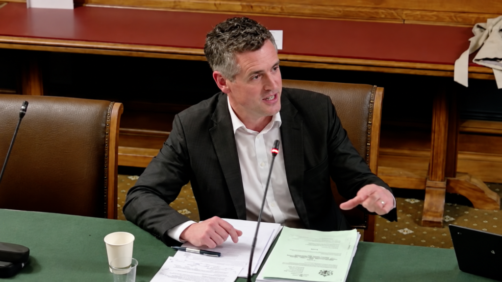 Simon Hogg, former leader, at Wandsworth Cabinet, October 2026. Image sharpened by AI.