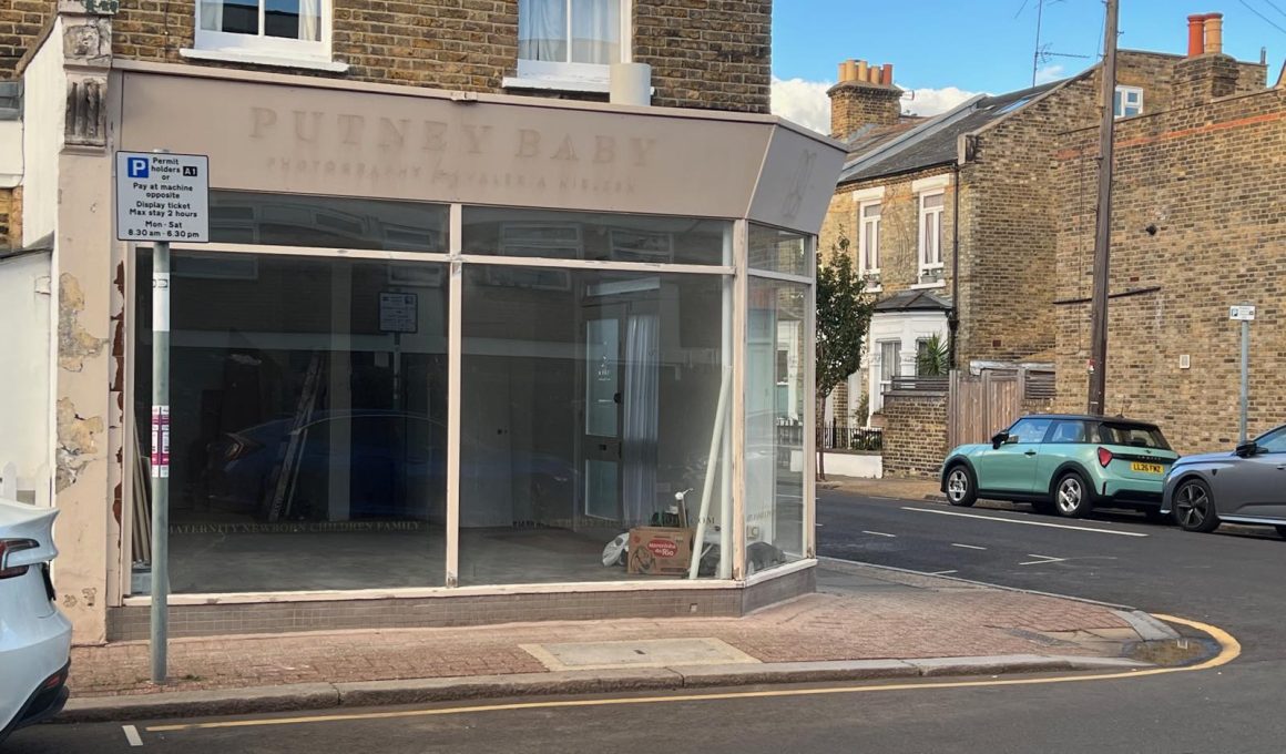 The former Putney Baby Photography shop on Gwalior Road, shut for at least four years. Its owner says it will be a coffee shop.