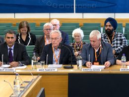 The panel at the Transport Select Committee's hearing on Heathrow