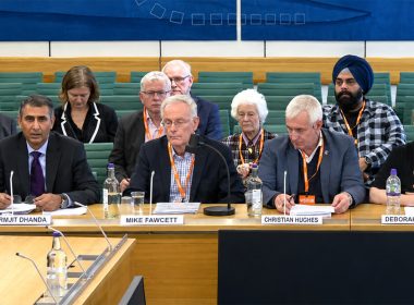 The panel at the Transport Select Committee's hearing on Heathrow